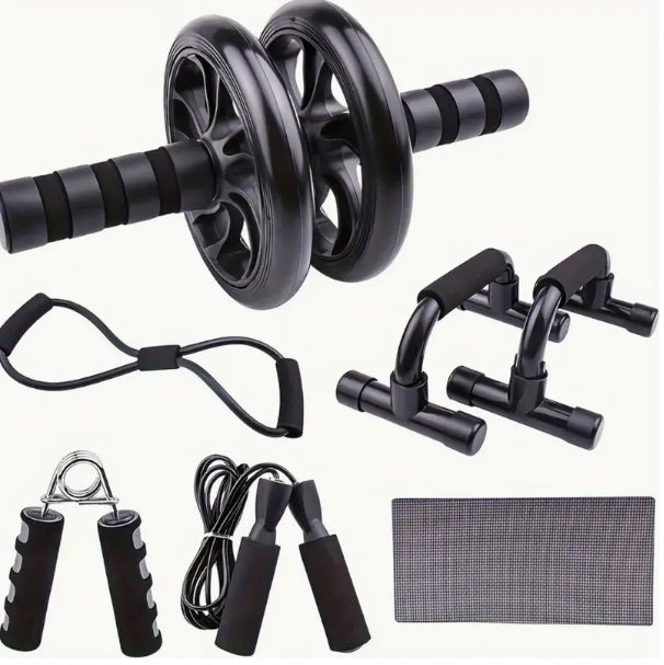 7pcs Strength Training Set Webbing, 2 Push Up Tools, Grip Reinforcement, Type 8 Tension Rope, Jump Rope, And Kneeling Pad