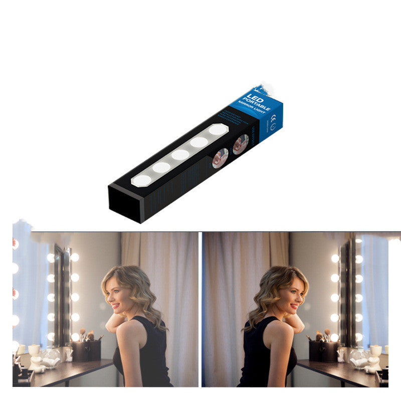 Portable Makeup Light Five Bulbs Mirror Headlight Led Fill
