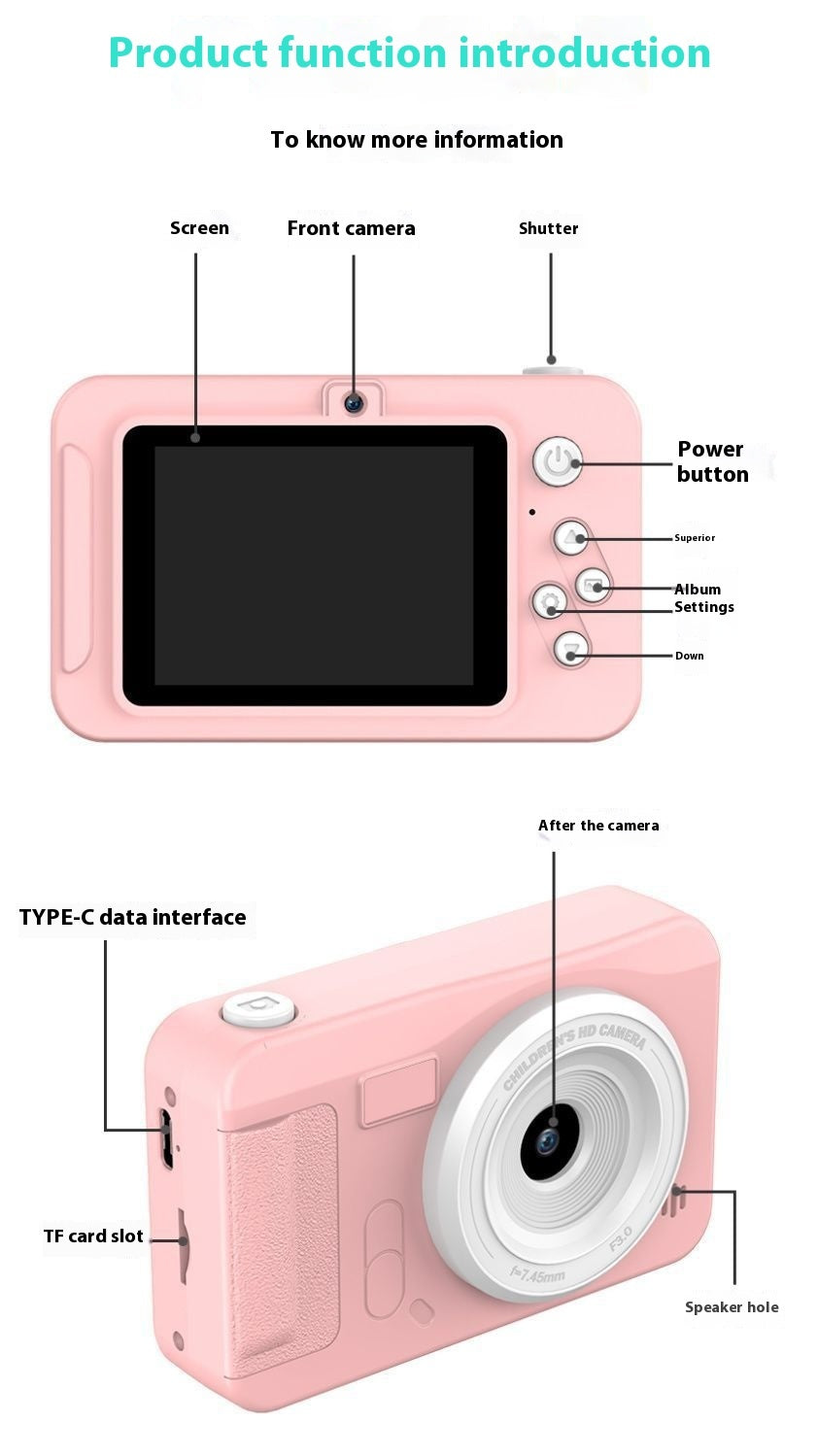 Ccd Digital Camera Kindergarten Gifts Digital Camera Student HD Pixel Portable Mobile Phone