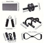 7pcs Strength Training Set  Webbing, 2 Push Up Tools, Grip Reinforcement, Type 8 Tension Rope, Jump Rope, And Kneeling Pad