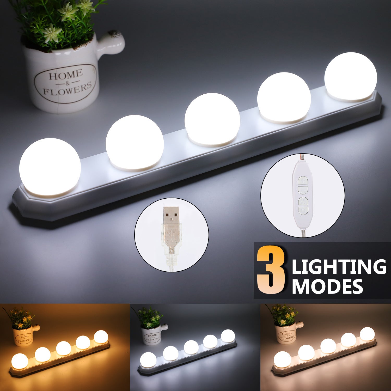 Portable Makeup Light Five Bulbs Mirror Headlight Led Fill